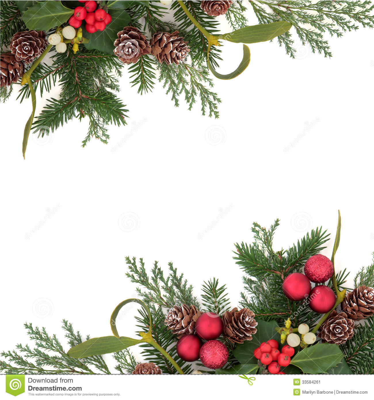 Christmas Floral Arrangement With Red Baubles Holly Ivy Mistletoe