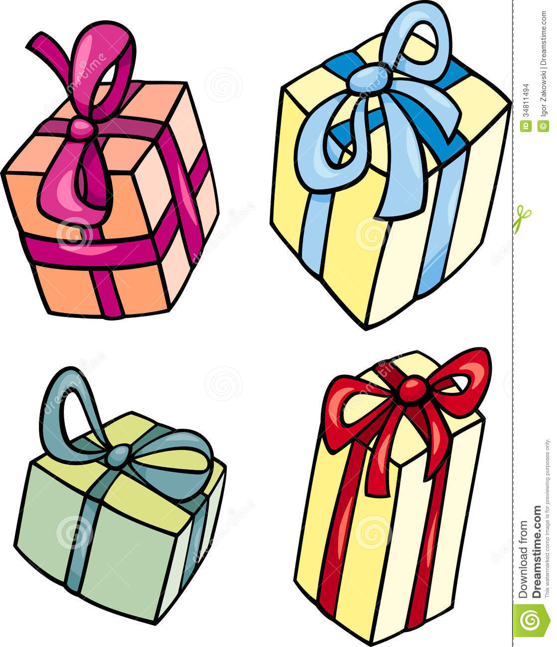 Christmas Or Birthday Gift Clip Art Set Stock Images   Image  34811494