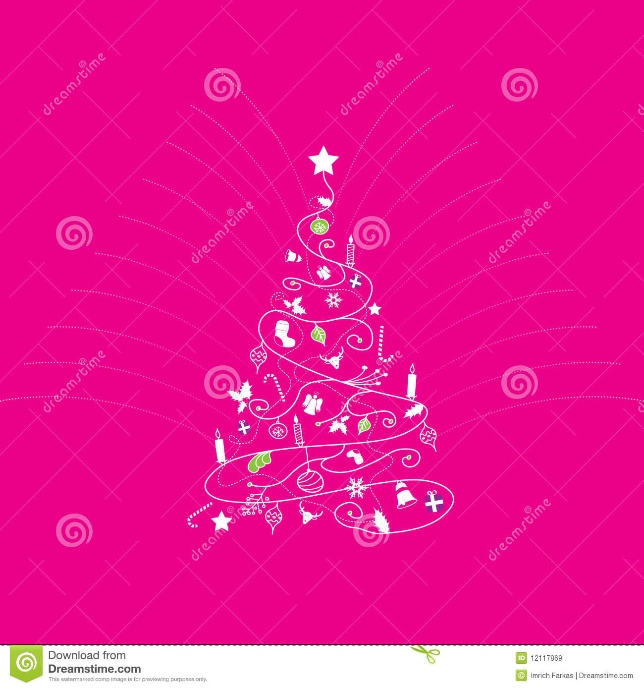 Christmas Tree On Pink Background  Royalty Free Stock Images   Image