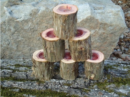 Church House Collection Blog  Rustic Cedar Candle Holders