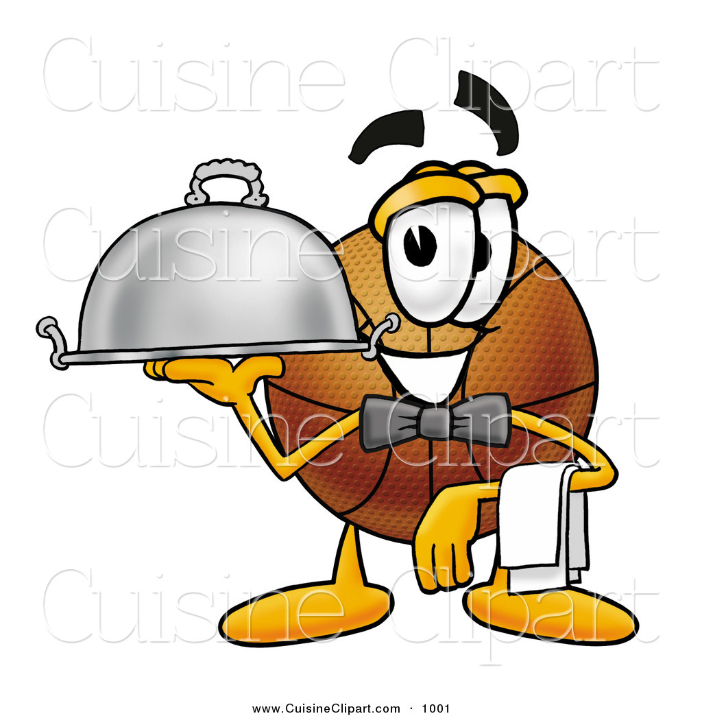Cuisine Clipart Of A Helpful Basketball Mascot Cartoon Character