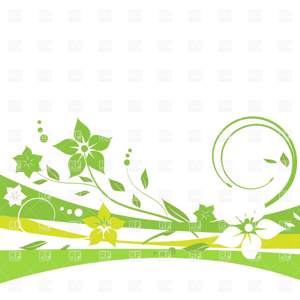 Green Floral Wavy Border Download Royalty Free Vector Clipart  Eps
