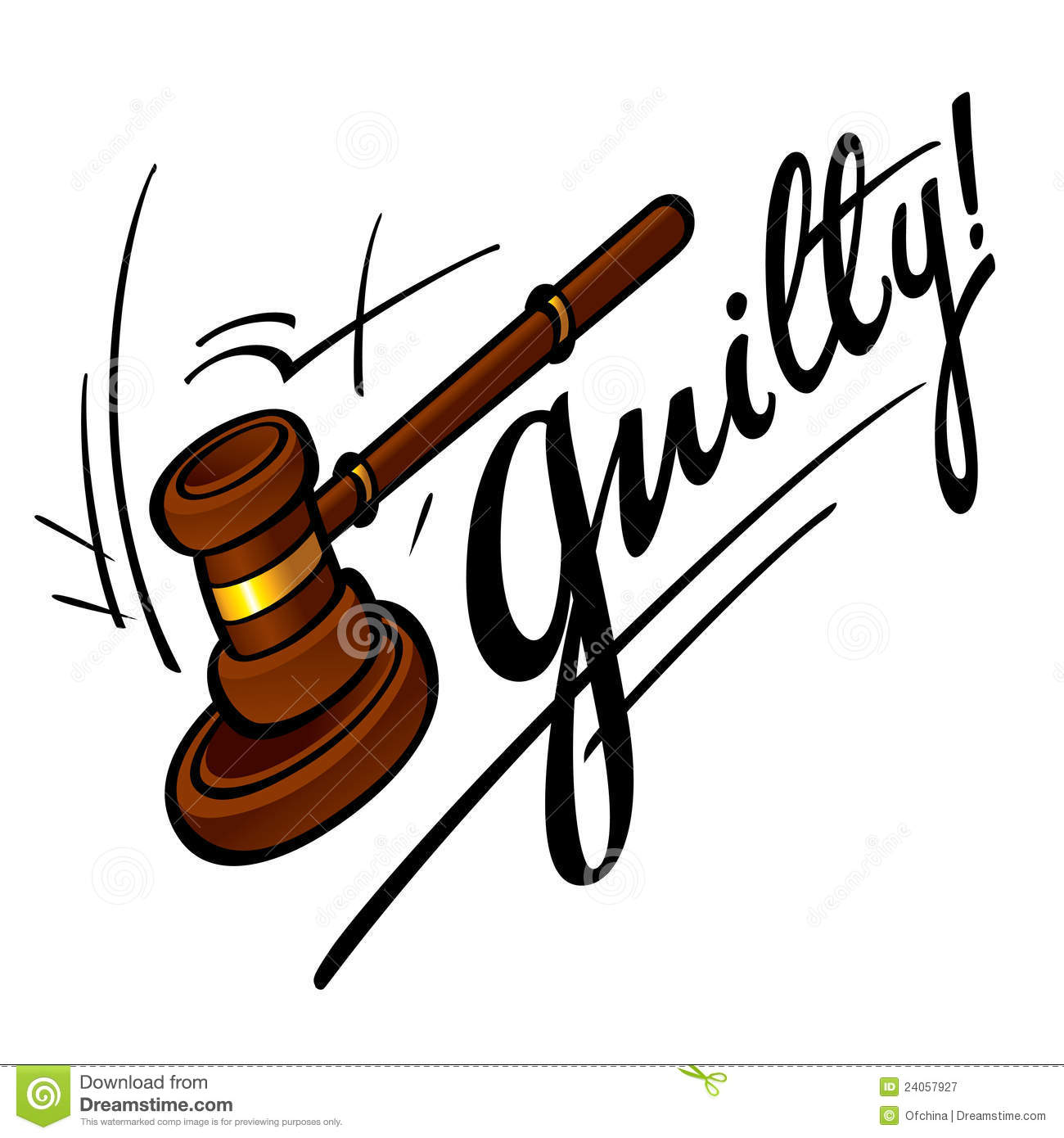 Guilty Court Judge Wooden Hammer Crime Sentence Punishment