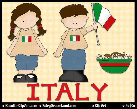 Italian Kids Digital Clip Art   Commercial Use Graphic Image Png Clip