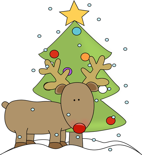 Reindeer And Christmas Tree Clip Art   Reindeer And Christmas Tree