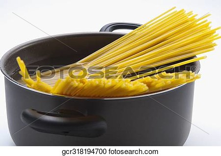 Stock Photography Of Close Up Of Uncooked Spaghetti In Water