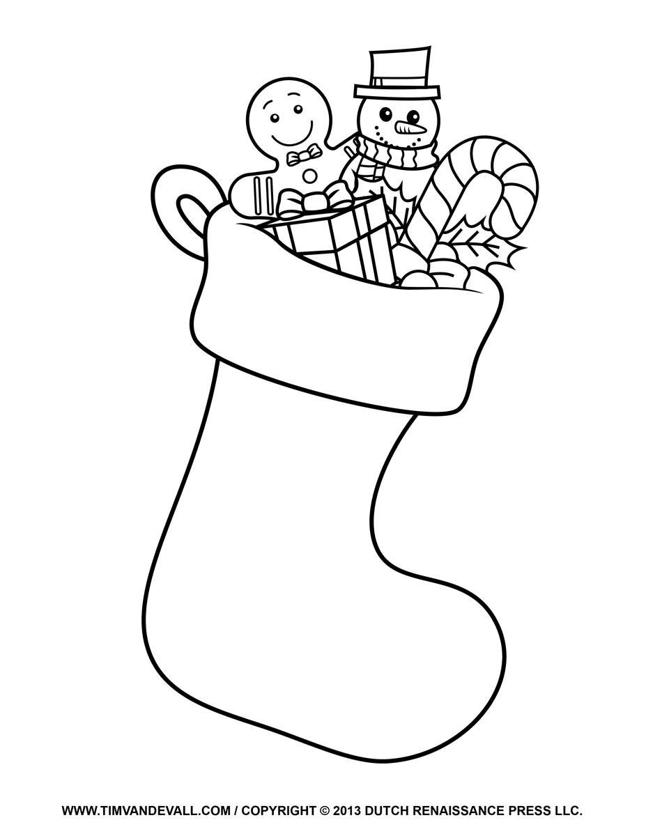Stocking Coloring Pages  There Are Four Coloring Pages To Choose From