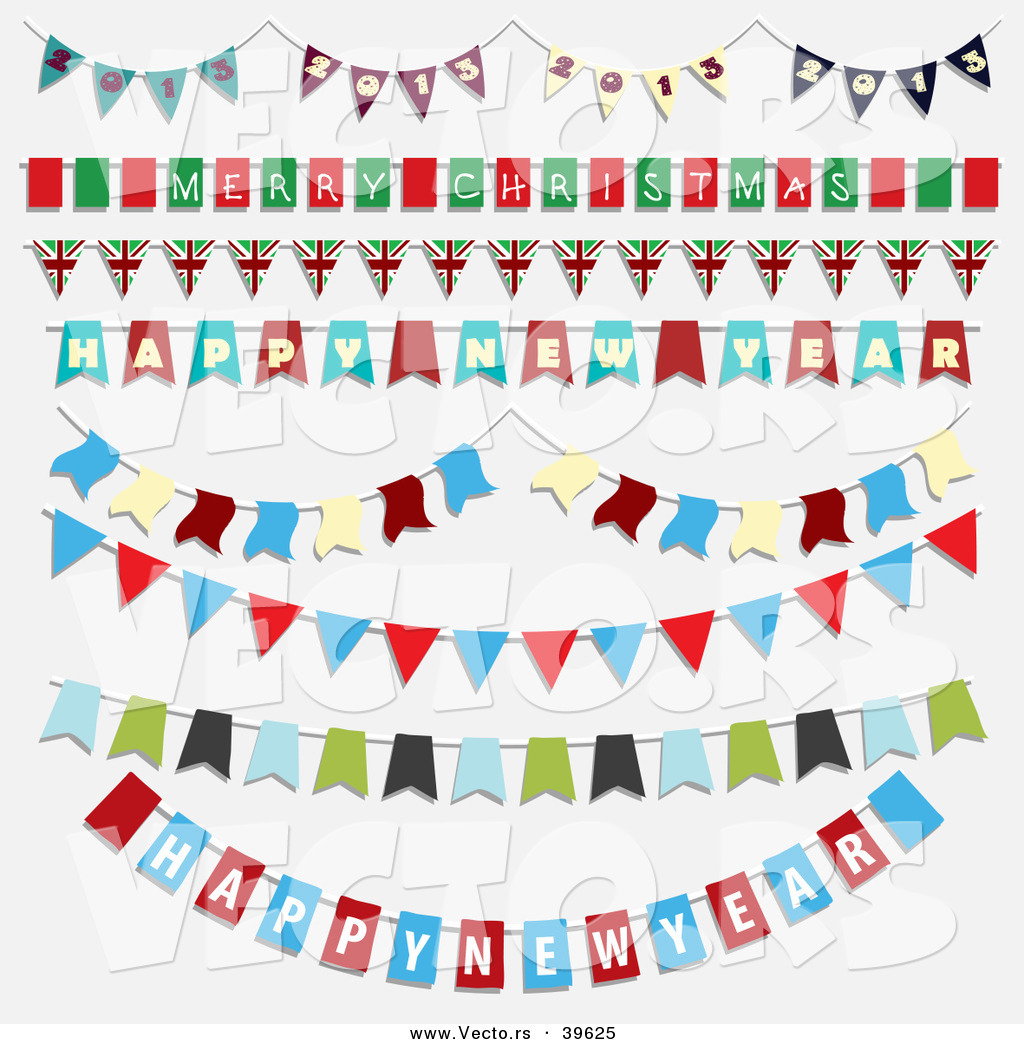 Unique Christmas Styled New Year Bunting Party Banners