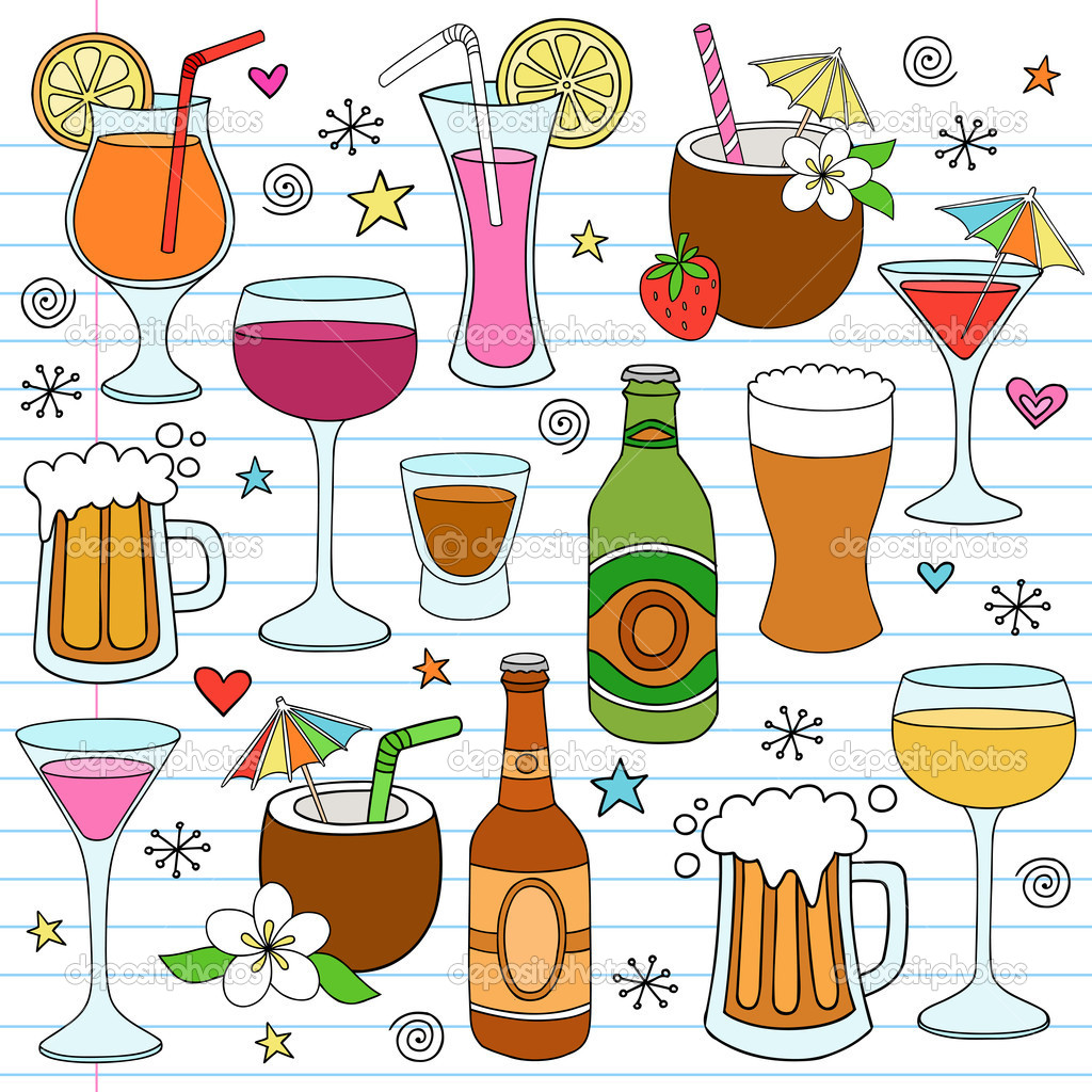 Beer Wine   Drinks Vector Illustration Design Elements   Stock