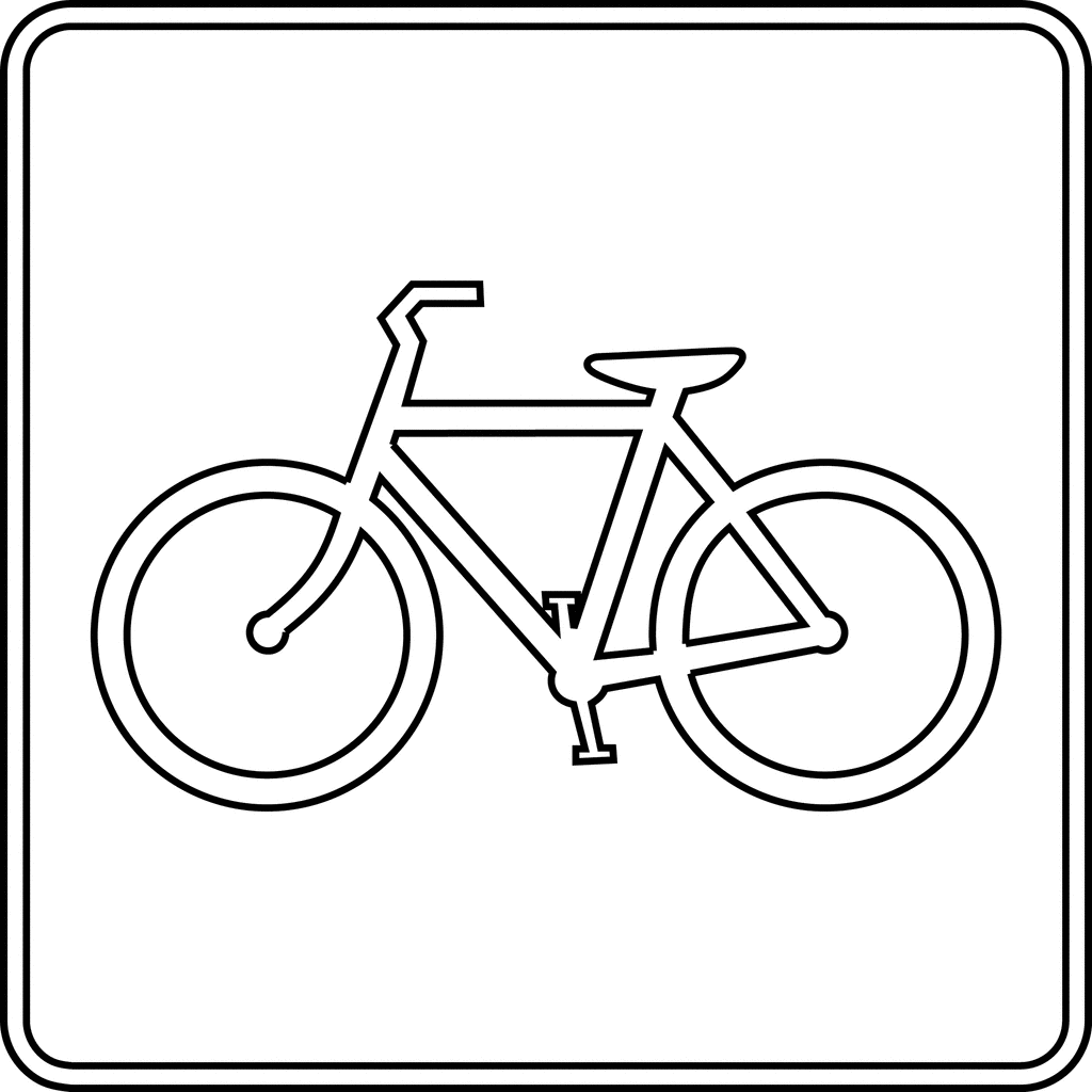 Bicycle Trail Outline   Clipart Etc