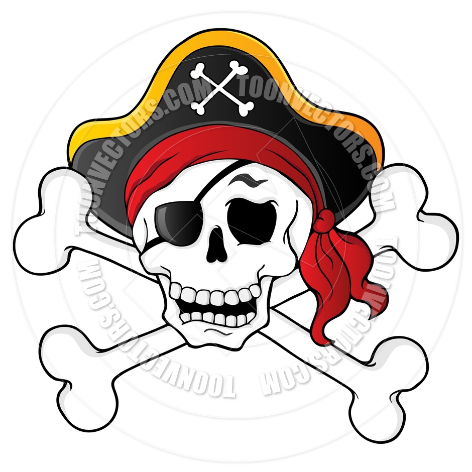 Cartoon Pirate Skull And Crossbones By Clairev   Toon Vectors Eps
