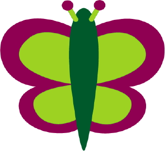 Clip Art Of A Butterfly With Green And Purple Wings And Antennae