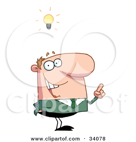 Clipart Illustration Of A Smart Guy In Green Gesturing With His Hand
