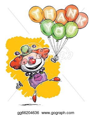 Clown With Balloons Saying Thank You