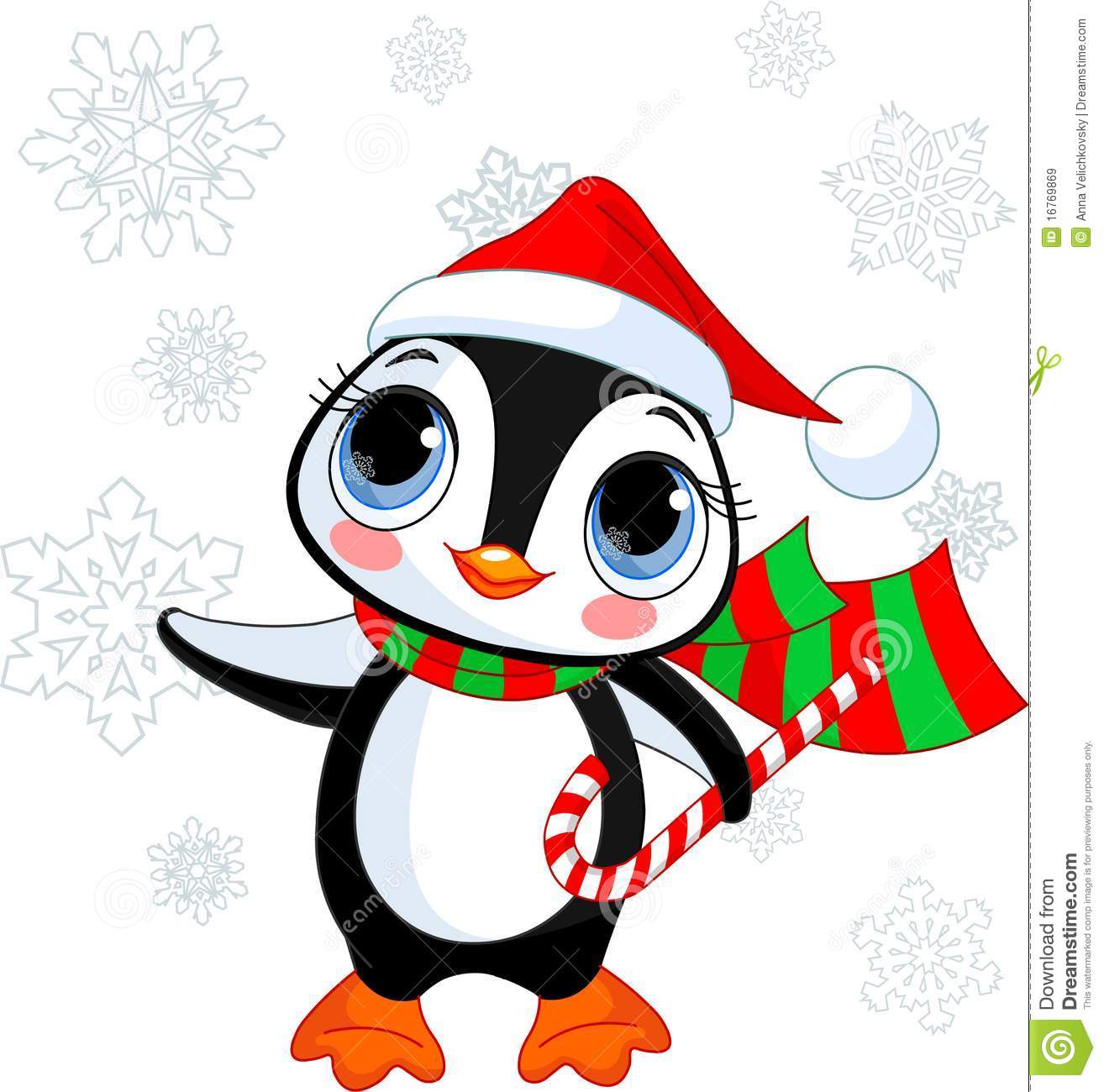 Cute Christmas Penguin Royalty Free Stock Images   Image  16769869