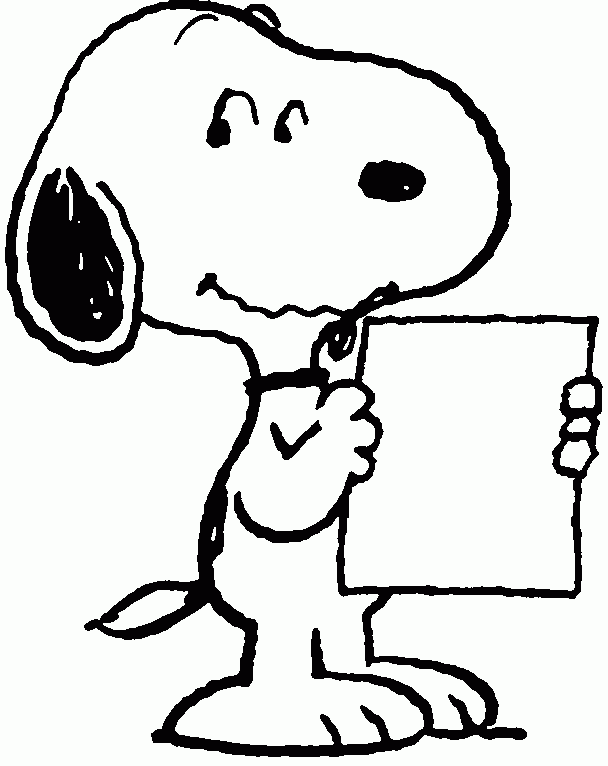 Dibujo Para Colorear Snoopy Prepara Un Discurso