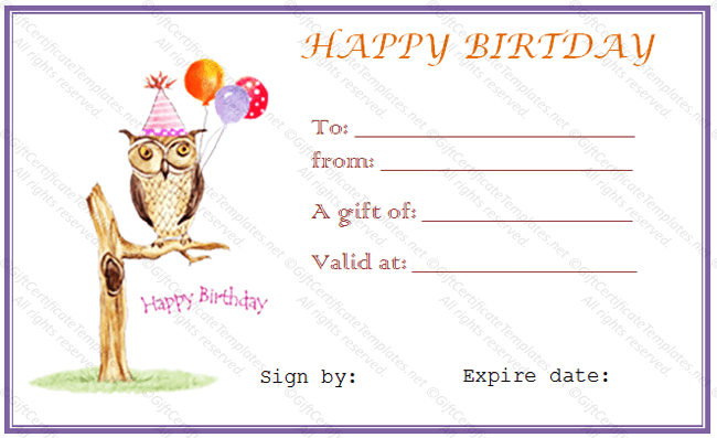 Permalink Owl Birthday Gift   