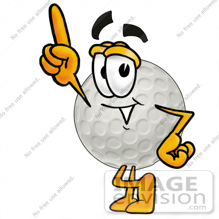 Royalty Free Cartoon Styled Clip Art Graphic Of A Golf Ball Character    