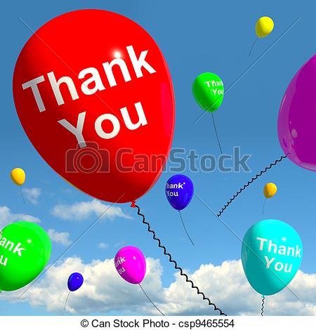 Stock Illustration   Thank You Balloons In The Sky As Online Thanks