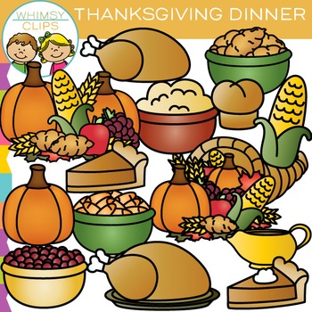 Thanksgiving Dinner Clip Art   Teacherspayteachers Com