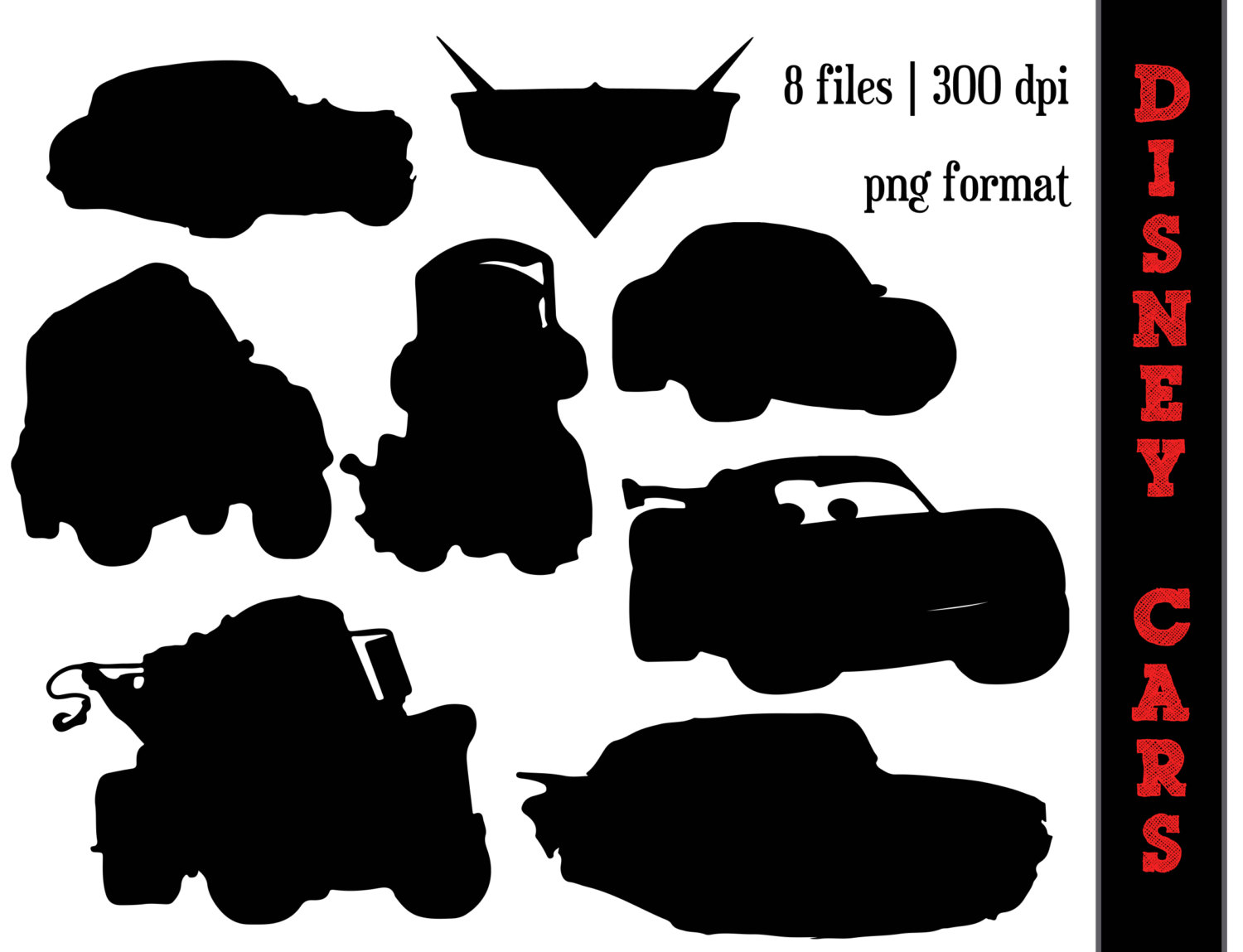 Cars Silhouettes    Lightening Mcqueen Doc By Sparkyourcreativity
