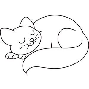 Cat Sleeping Clipart Image   Clip Art Illustration Of A Cute