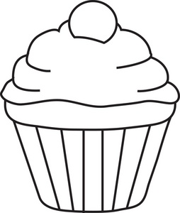 Cupcake Outline Clip Art   Clipart Best