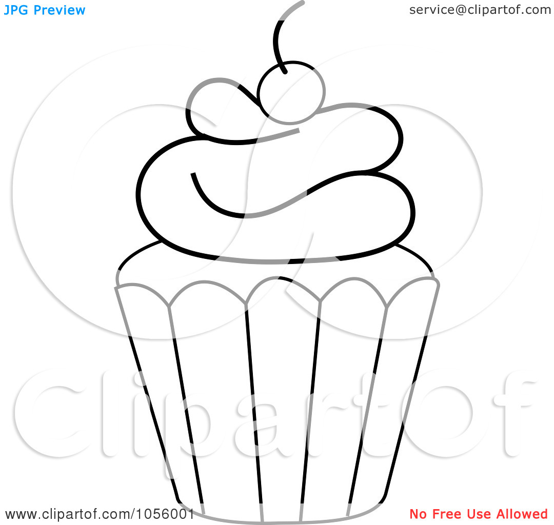 Cupcake Outline Clipart Black And White   Clipart Panda   Free Clipart