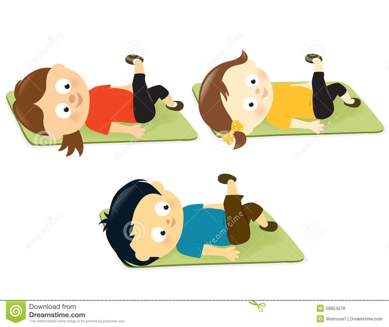 Illustration Of Sporty Kids Exercising On Mats Mr No Pr No 2 1153 2