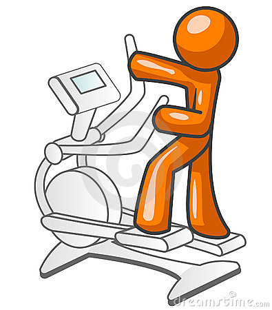     Orange Man Working Out On A Step Master Exercise Machine Mr No Pr No 4
