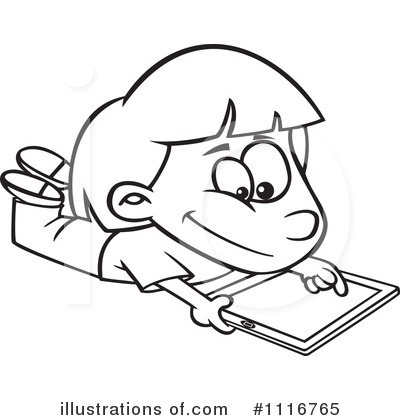 Royalty Free  Rf  Tablet Clipart Illustration By Ron Leishman   Stock