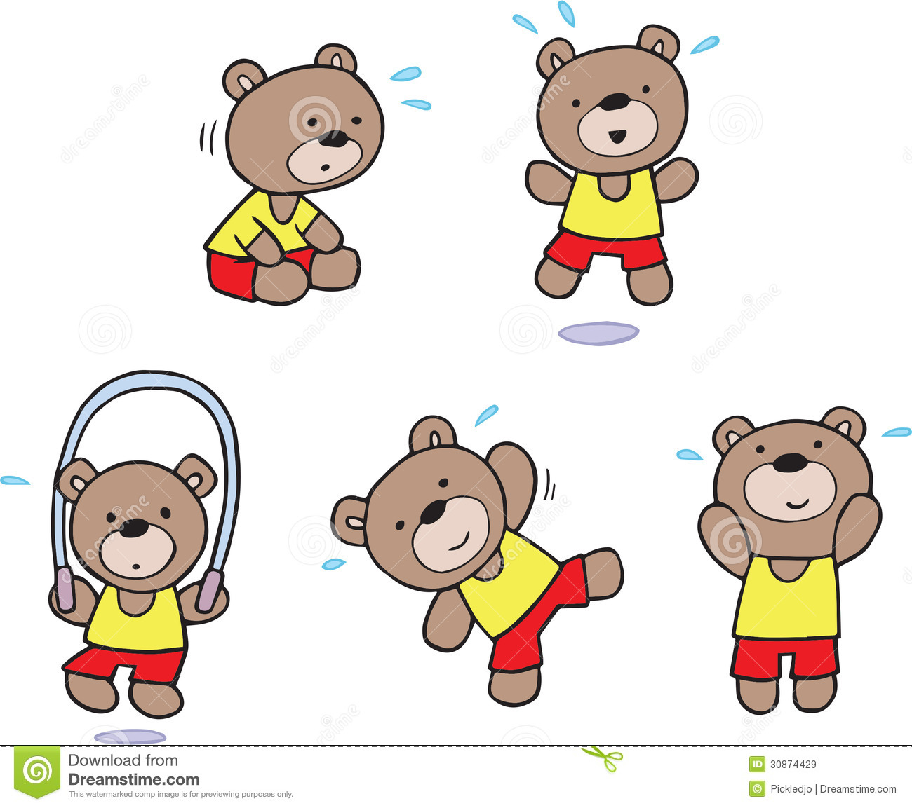 Teddy Bears Teddy Exercising During A Gym Routine Mr No Pr No 2 1535 1