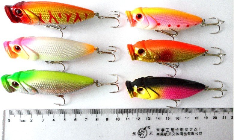 Walleye Fish Lures 80mm Popper Fishing Lures
