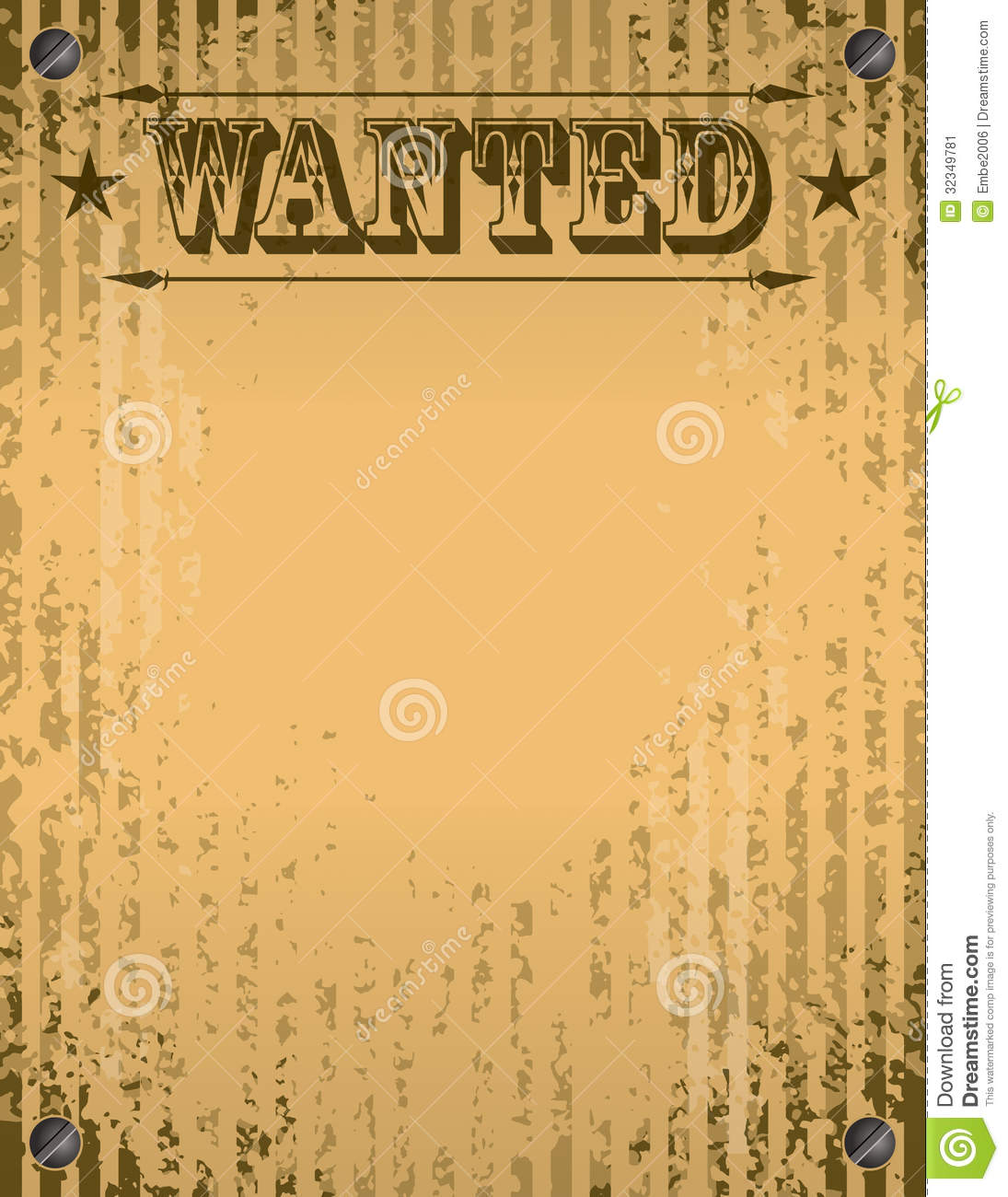 Wanted Poster Stock Image   Image  32349781