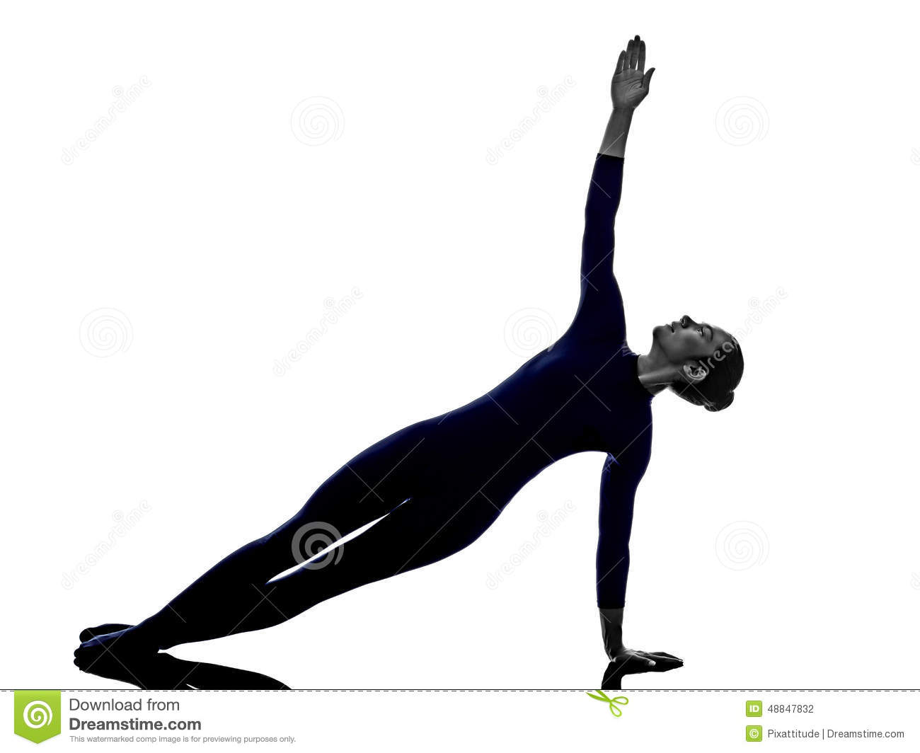 Woman Exercising Vasisthasana Side Plank Pose Yoga Silhouette Shadow