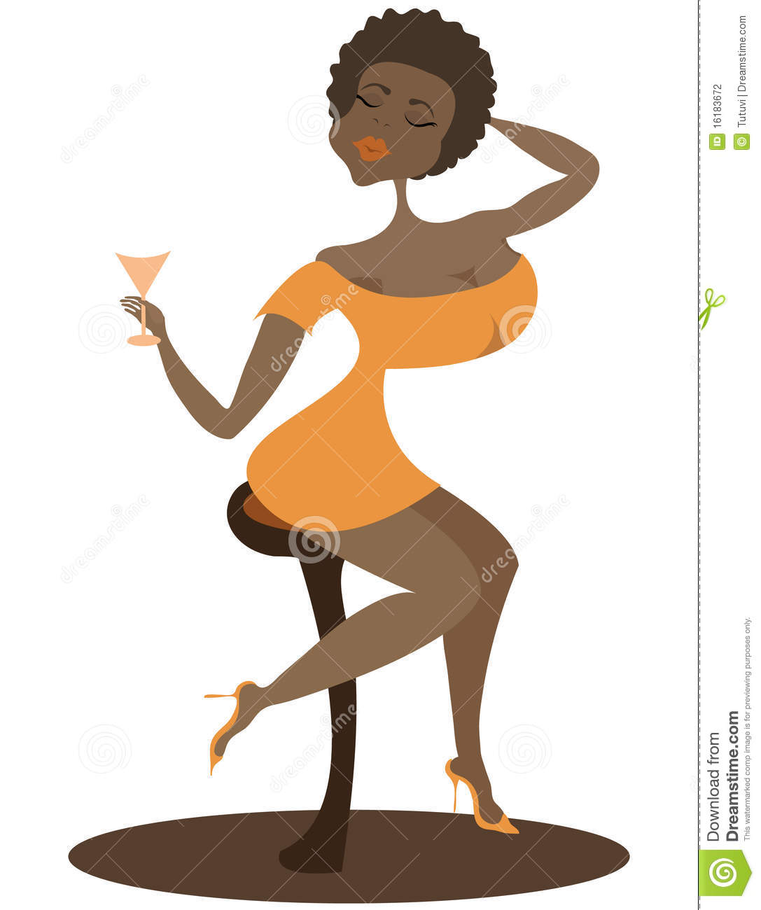 Afro American Girl Drinking