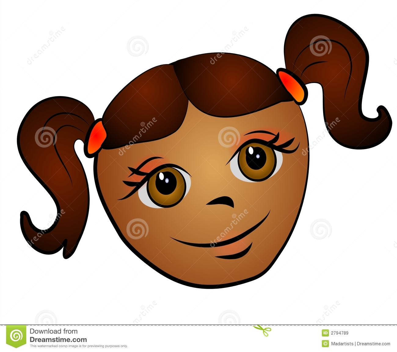 Cartoon Caricature Illustration Of A Little Girl S Head   A Toddler