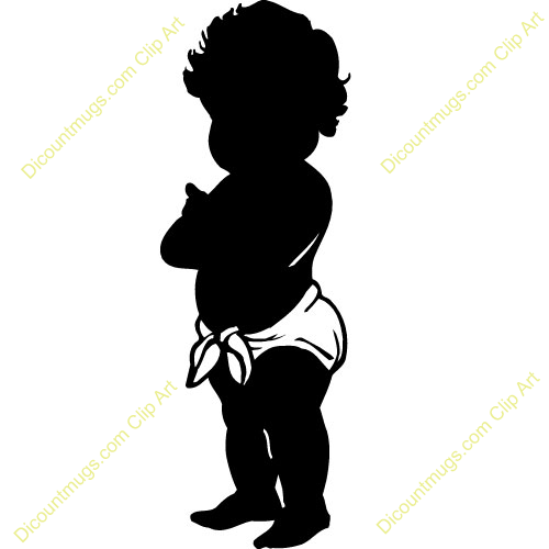 Clipart 11095 Baby Silhouette Standing   Baby Silhouette Standing Mugs    