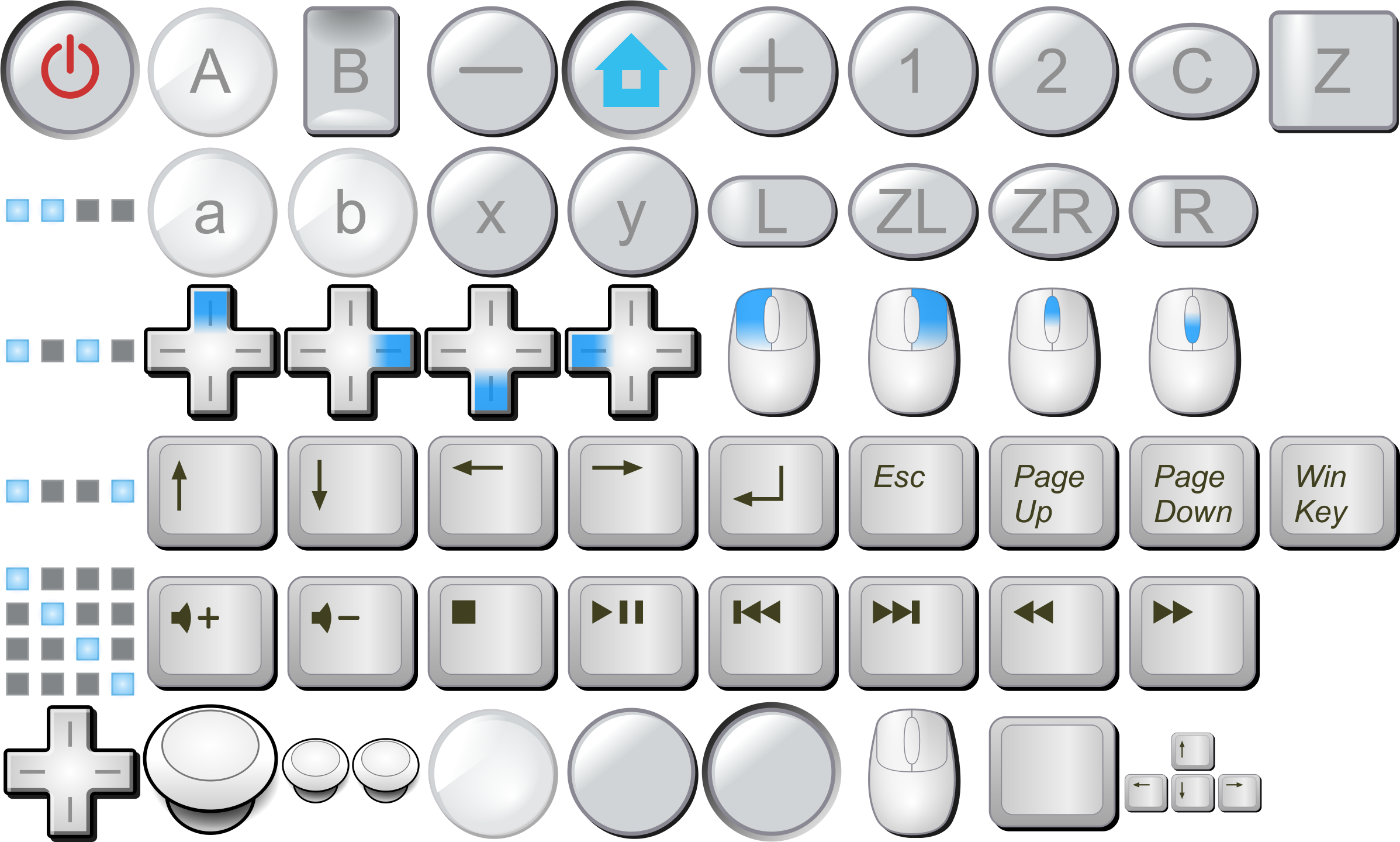 Clipart   Wii Buttons Mouse Buttons Keyboard Keys