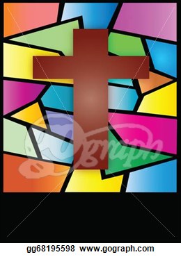 Drawing   Cross Stained Glass Window   Clipart Drawing Gg68195598
