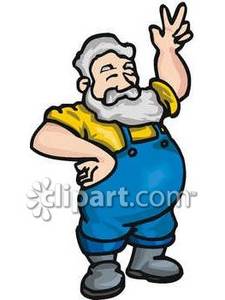 Gray Haired Farmer   Royalty Free Clipart Picture