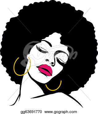 Illustration   Afro Hair Hippie Woman Pop Art   Clipart Gg63691770