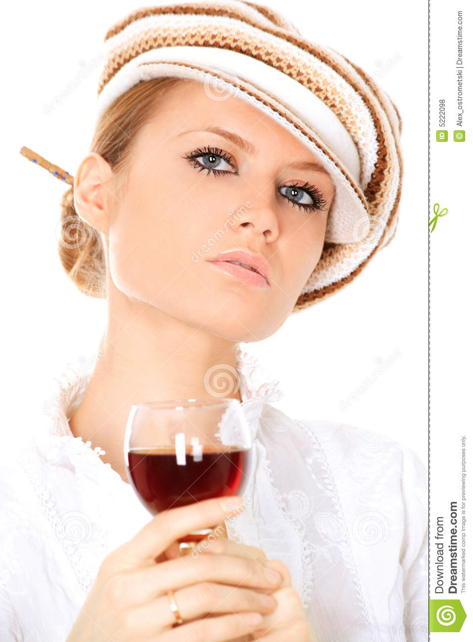 Lady Drinking Wine Royalty Free Stock Photos   Image  5222098