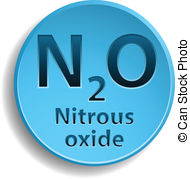 Nitrous Oxide   Blue Button With Nitrous Oxide Eps10