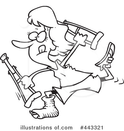 Royalty Free  Rf  Crutches Clipart Illustration By Ron Leishman