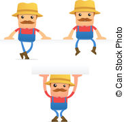 Set Of Funny Cartoon Farmer In Various Poses For Use In   