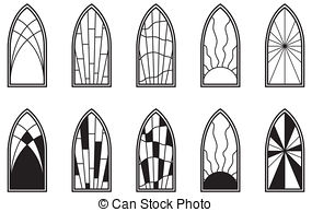 Stained Glass Windows   Vector Art Depicting Isolated