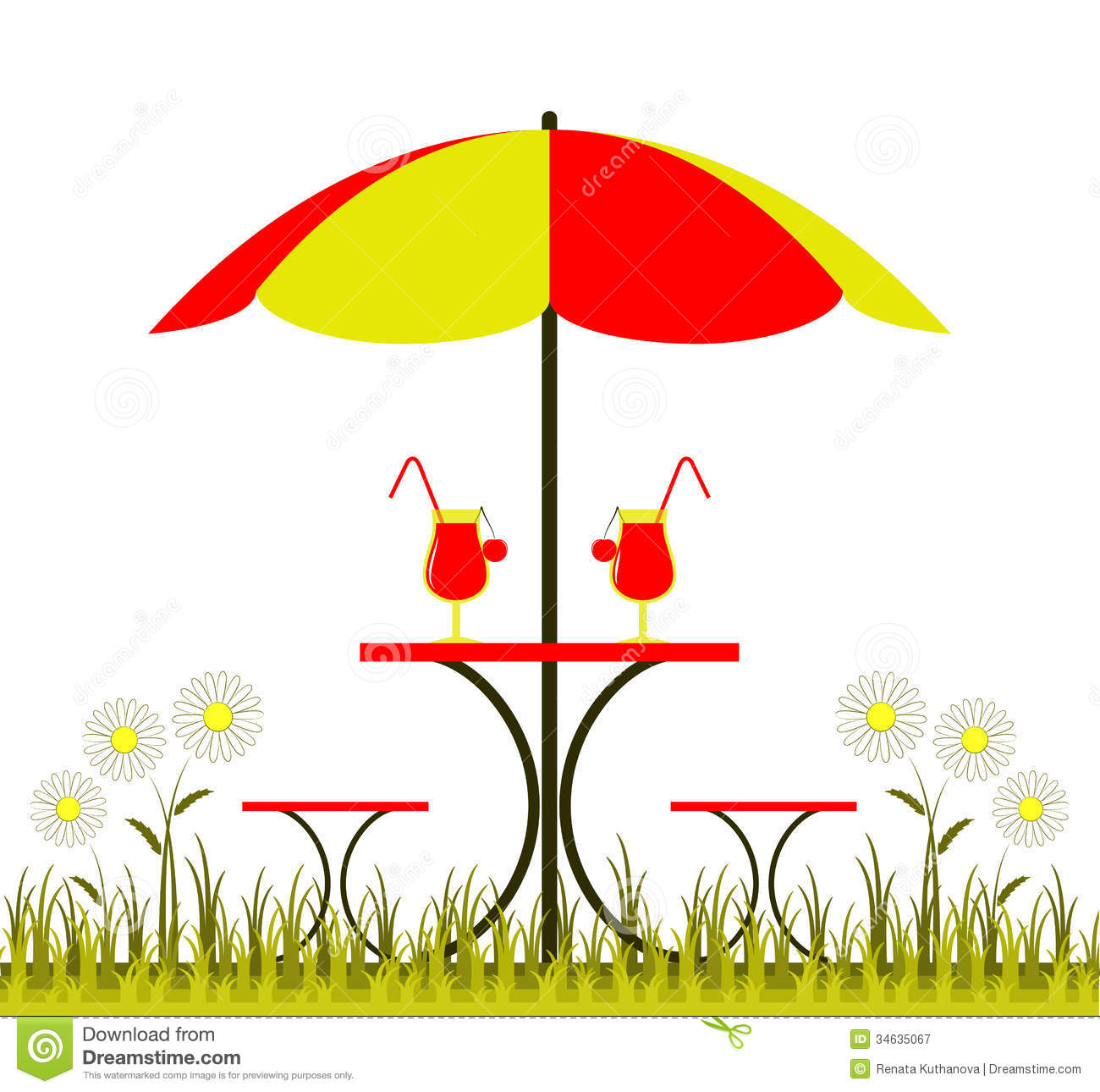 Table With Umbrella Royalty Free Stock Photography Image 34635067