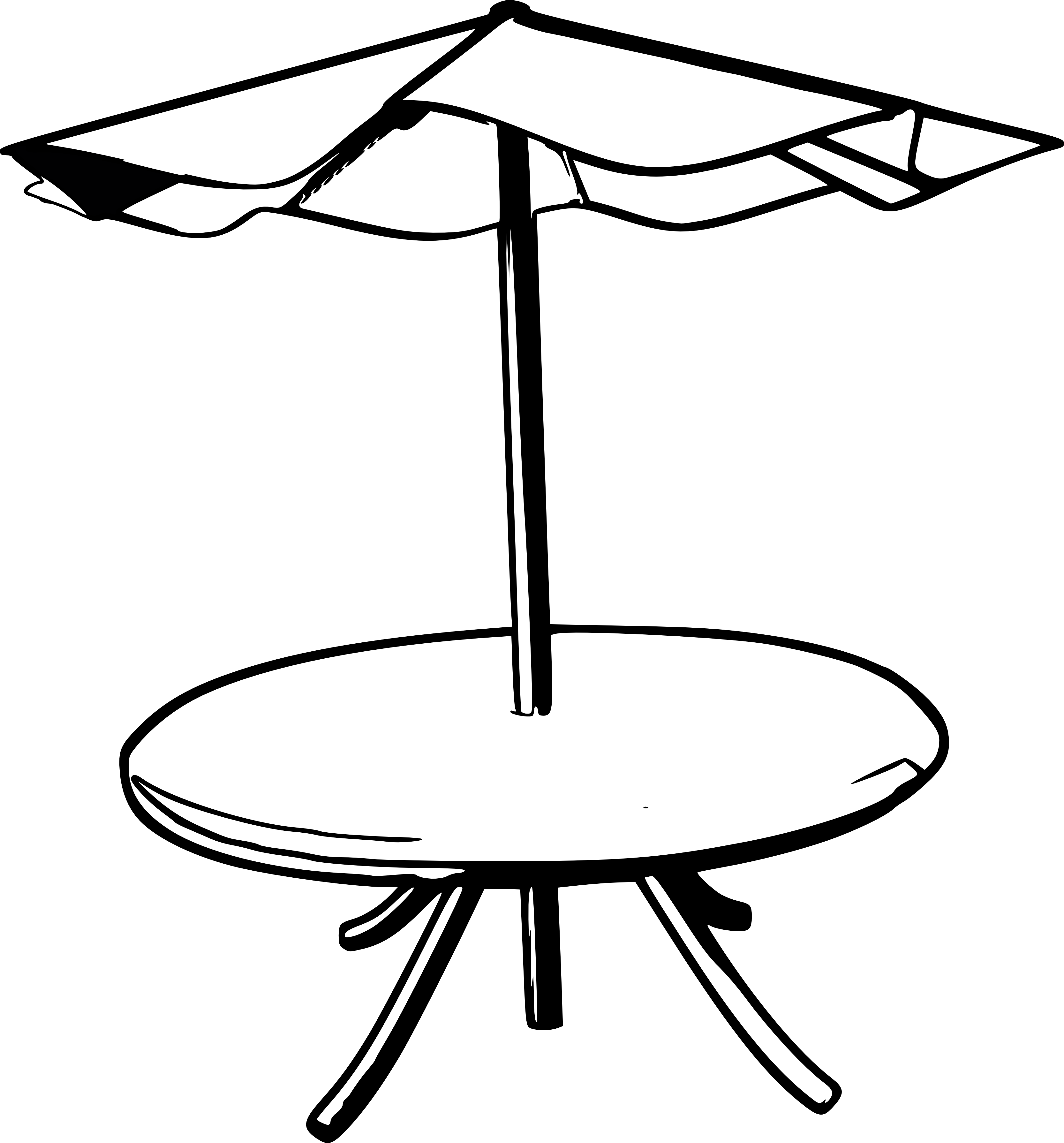 Umbrella Clipart Black And White Table Umbrella Black White Line Art