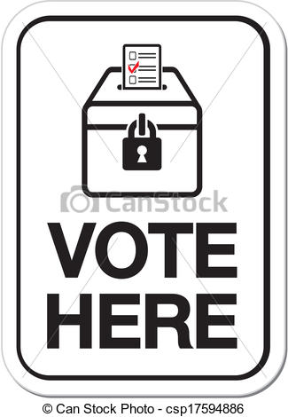 Vector Of Vote Here Signs   Suitable For Vote Signs Csp17594886    